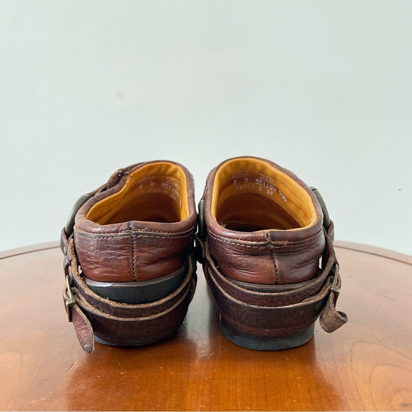 Frye Belted Harness Cowboy Heel Mule Clogs - Picture 4 of 8